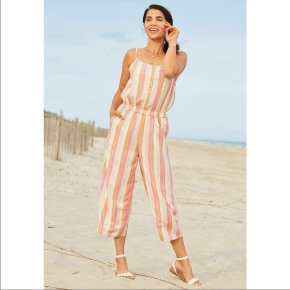 Matilda Jane Take a Chance Striped Jumpsuit Romper Size S - Picture 1 of 14